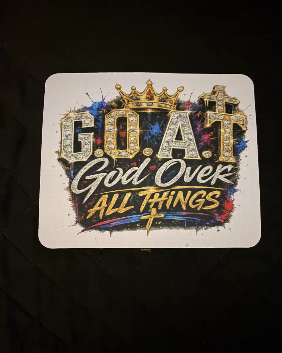 G.O.A.T. God Over All Things mouse pad