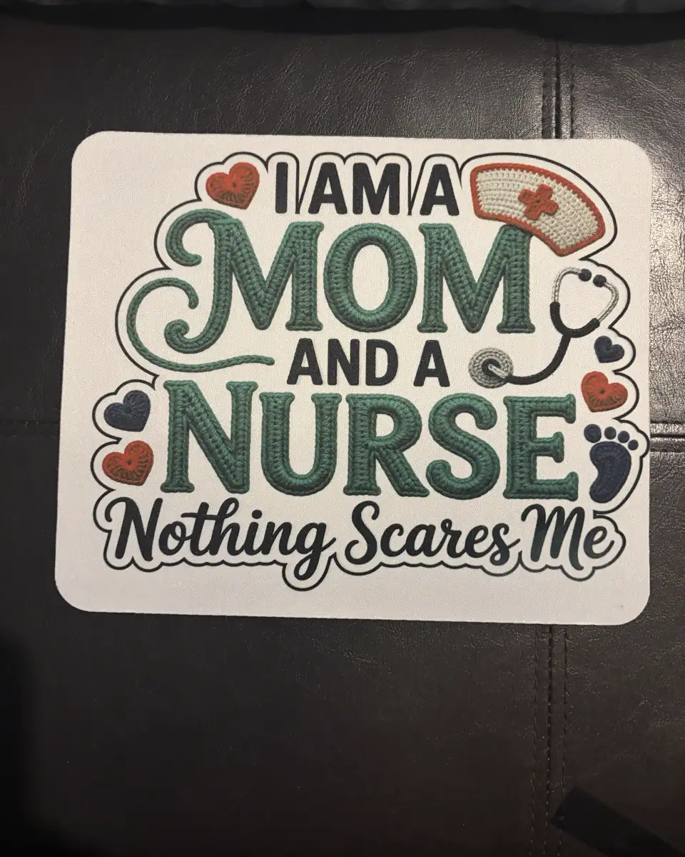 Mom and nurse mouse pad