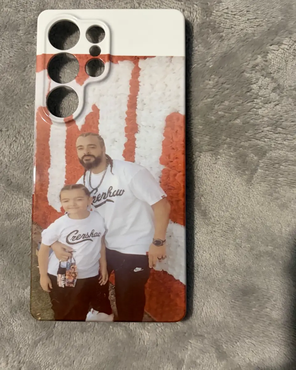 Galaxy case printed with a father and son photo